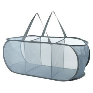 1 Pc 75L Folding Laundry Basket Portable Hamper Gray